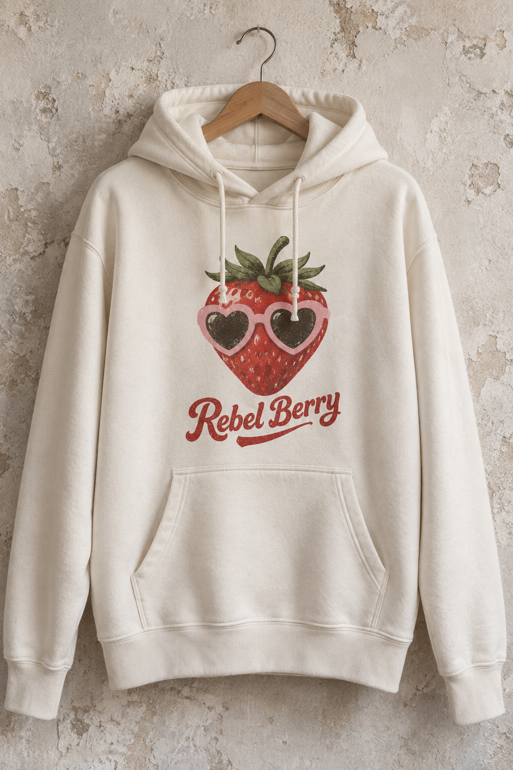 Illustrative Rebel Berry hoodie mockup